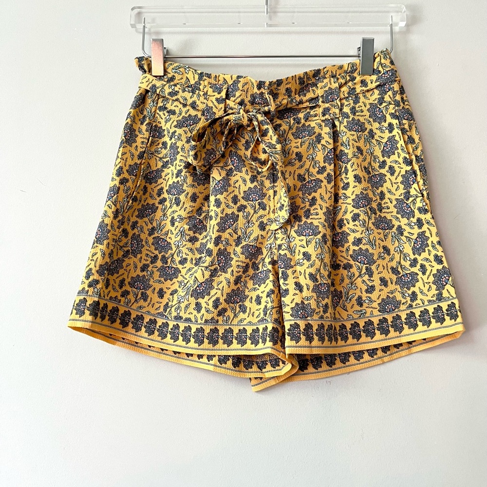 Madewell Yellow Indian Print Floral Women's Shorts